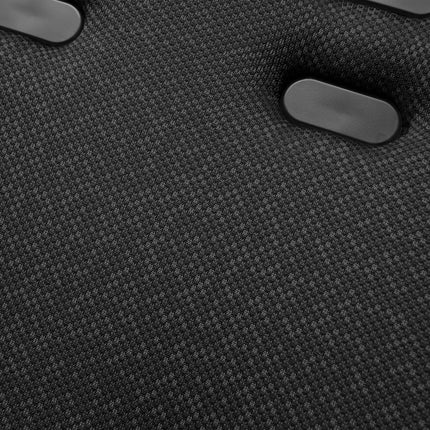 Macro view of the breathable woven seat liner fabric used on the mima creo White city stroller