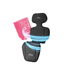 mima flo Lollipop Black cooling seat pad next to its box