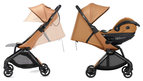 Mima Miro from birth: most-reclined seat, or Go Beyond car seat on the frame