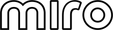 mima miro wordmark logo drawn as a hollow black outline with no fill